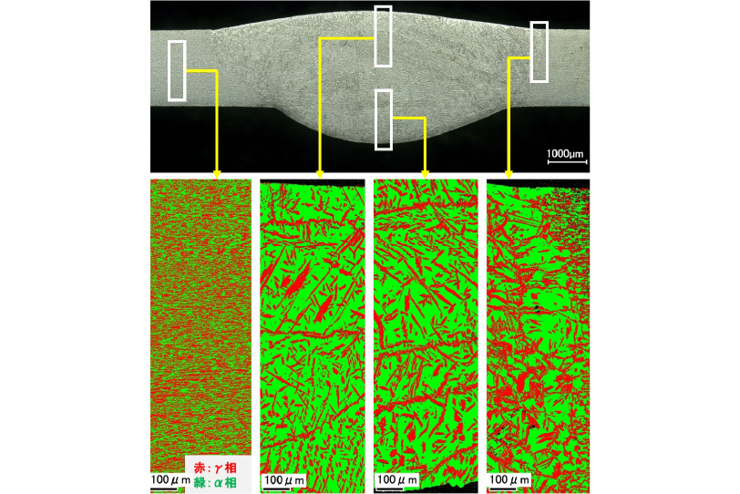 スーパー二相ステンレス鋼NAS74NU溶接部の断面EBSD（電子線後方散乱回折法）観察